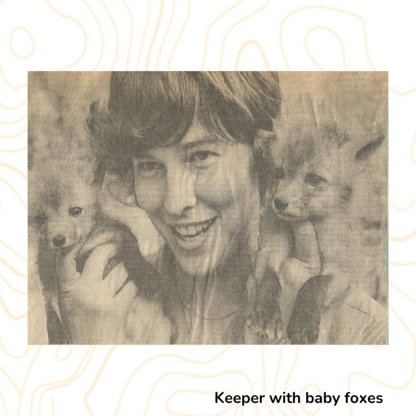 Keeper with Baby Foxes
