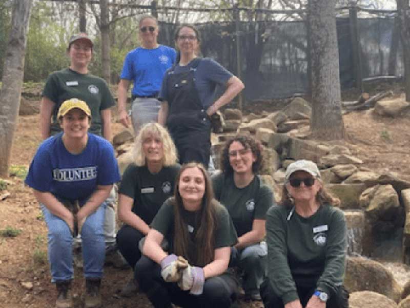 Volunteer crew working at the WNC Nature Center